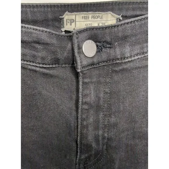 Free people love forever cowgirl studded embellished gray denim flare jeans 25 - Picture 6 of 13